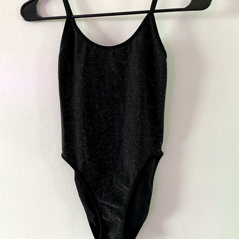 Stretch fit glitter bodysuit size S